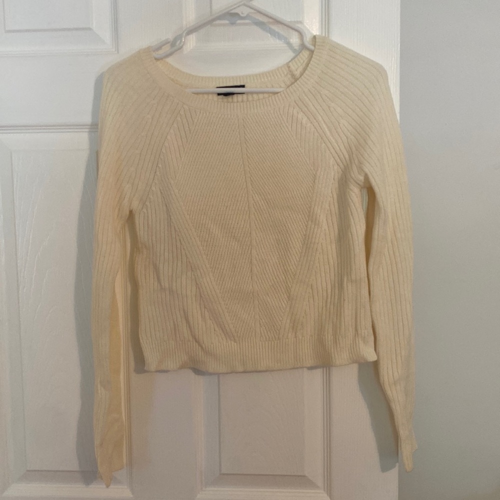 Express knit sweater, cream, size: S